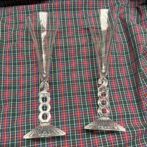 Vintage Cristal d'Arques France Millennium Champagne Flutes year 2000